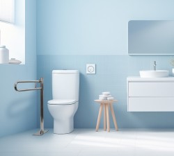 Poręcz uchylna podłogowa - stal nierdzewna